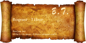Bogner Tibor névjegykártya